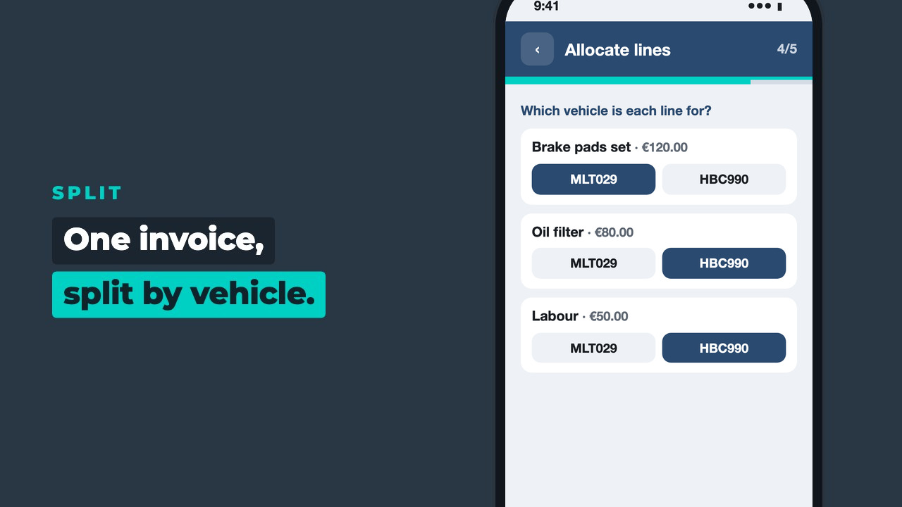 Each invoice line given to MLT029 or HBC990